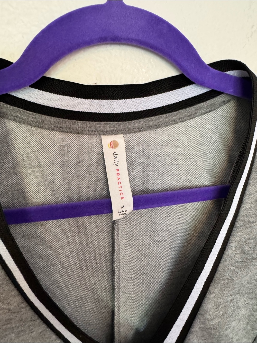 Anthropologie Daily Practice Active Mini Dress Gray Pleated V Neck Medium EUC - Picture 6 of 9